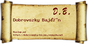 Dobrovszky Baján névjegykártya